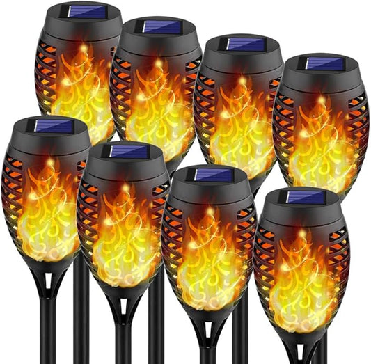 Kurifier Solar Lights Outdoor, 8Pack Solar Torch Light with Flickering Flame, Waterproof Solar Garden Light, Outdoor Solar Lights for Yard, Flame Torches for Outdoor Decorations Decor Yard Kurifier