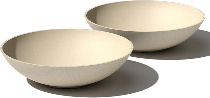 Veradek Mason Series Lane Bowl Planter| for Indoor or Outdoor Tabletops/Gardens |Made from Plastic-Stone Composite with Drainage Holes|Modern Décor for Flowers, Succulents, Small Plants VeradekOutdoor