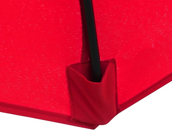 Sunnyglade 7.5' Patio Umbrella Outdoor Table Market Umbrella with Push Button Tilt/Crank, 6 Ribs (Red) Sunnyglade
