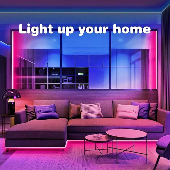 KSIPZE 98ft Led Strip Lights RGB Music Sync Color Changing Bluetooth Led Lights with Smart App Control Remote Led Lights for Bedroom Room Lighting KSIPZE