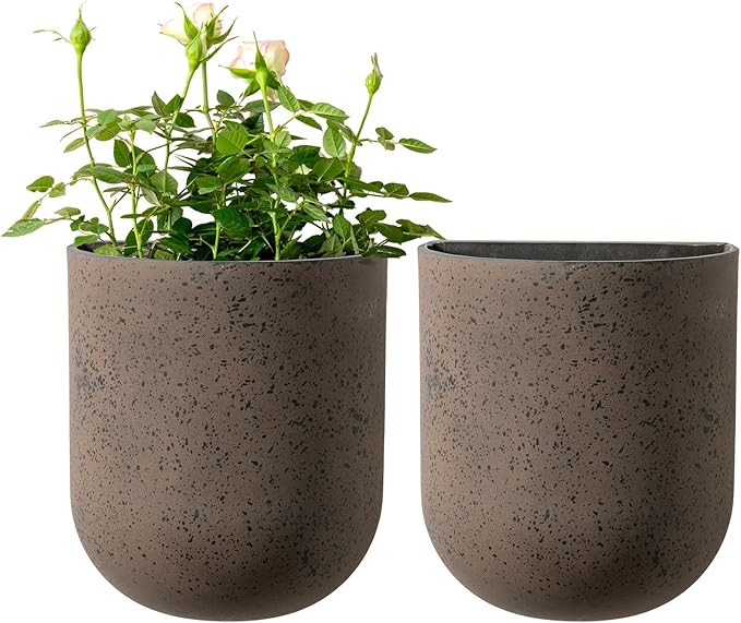LA JOLIE MUSE Wall Hanging Planters for Indoor Plants, Hanging Flower Pots for Air Plants Succulent, Set of 2, 5.7L*4.1W*7H, Iron Rust LaJol%C3%ADeMuse