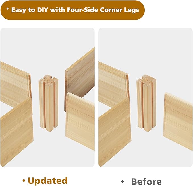 Giantex U-Shaped Raised Garden Bed, Wood Raised Garden Planter Box for Vegetables and Flowers, Easy Assembly, Garden Container for Backyard, Patio, Balcony (92.5" Lx95 Wx11 H) Giantex