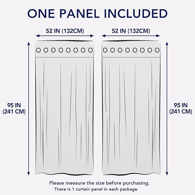 PureFit Outdoor Curtains for Patio Waterproof Weatherproof, UV Resistant Outside Curtains for Gazebo, Front Porch, Pergola, Sun Blocking Privacy Curtain, 52W x 95L inch, 1 Panel, Beige PureFit