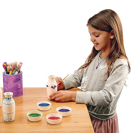 Colorations Decorative Ceramic Vases, Set of 12, Small, Unfinished, Coated Inside, Gift, DIY, Ready to Decorate, Arts & Crafts, Craft Project, Nature, Flowers, Herb Garden, Ages 5 & Up Colorations