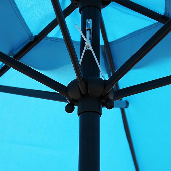 Blissun 7.5 ft Patio Umbrella, Yard Umbrella, Outdoor Market Umbrella with Push Button Tilt Crank (Light Blue) Blissun