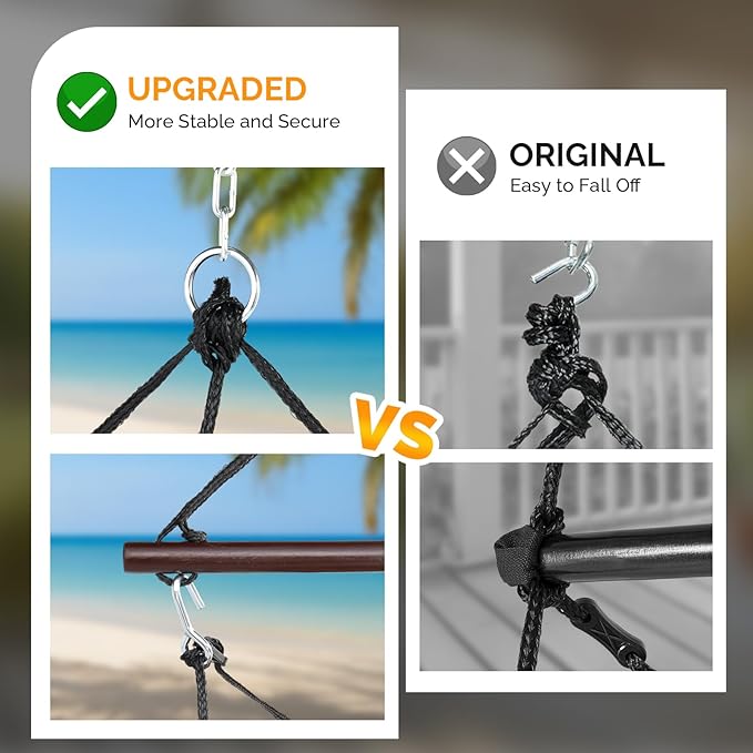 ONCLOUD Upgraded Unique Hammock Hanging Sky Chair, Air Deluxe Swing Seat with Rope (Navy Blue) ONCLOUD