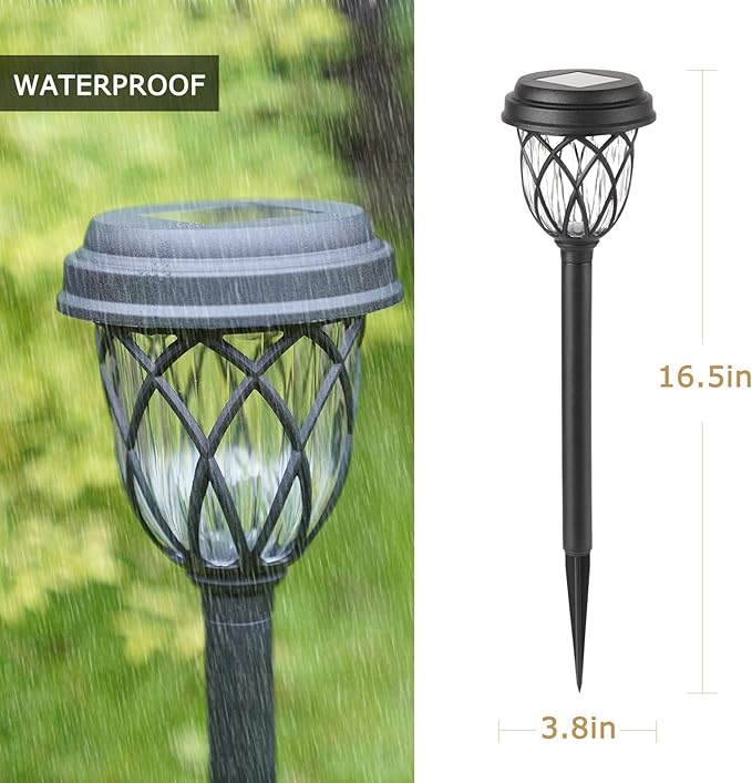 EXCMARK 10 Pack Solar Lights Outdoor Garden Pathway Solar Powered Yard Lights for Walkway Sidewalk Driveway. ExcMark