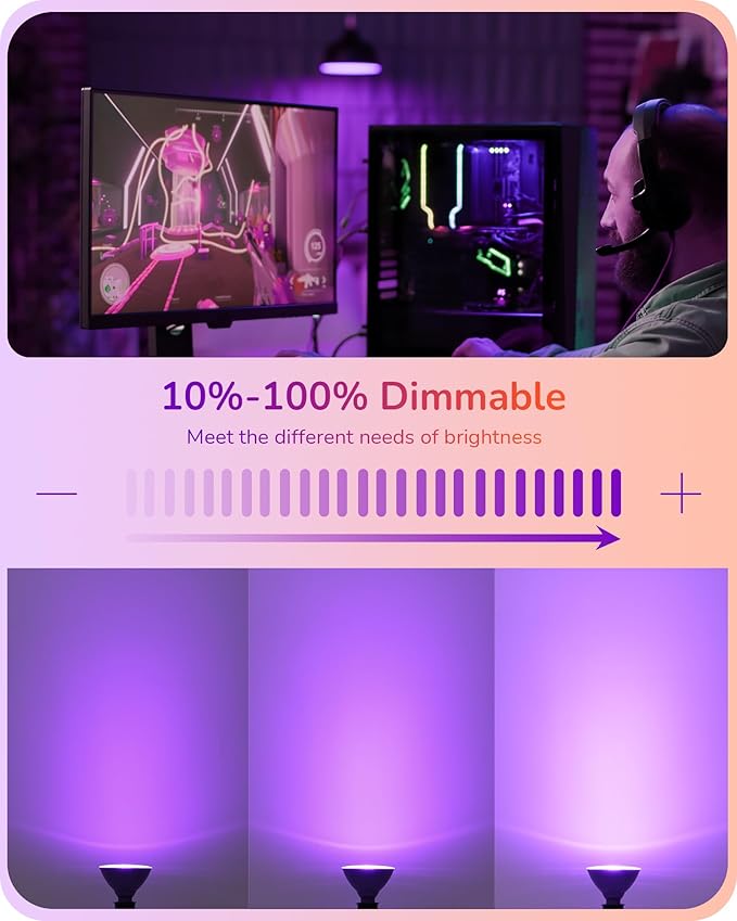 EDISHINE PAR38 Purple & Orange LED Flood Light Bulbs Outdoor, Dimmable LED Light Bulb, 18W(120W Equivalent), Outdoor Weatherproof Light Bulb, E26 Base, 4 Pack EDISHINE