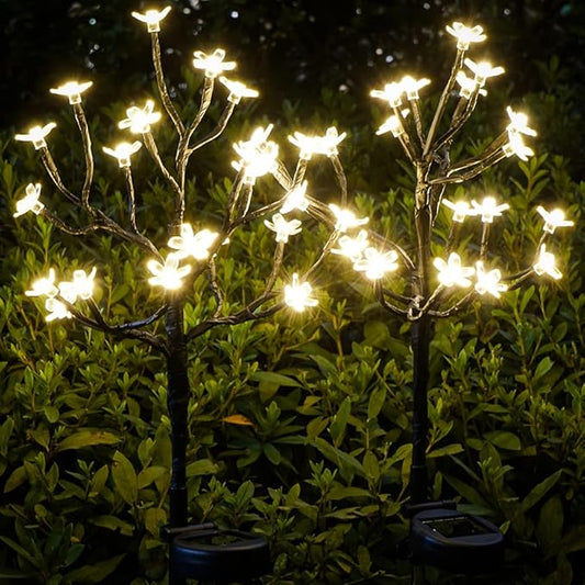 Solar Garden Lights Garden Decor, Solar Flowers Outdoor Decorative,2Pack 40LED Fairy Solar Lights Outdoor Waterproof Outside Yard,Patio,Pathway Decorations,Gardening Gifts for Women Mom IUEECEN