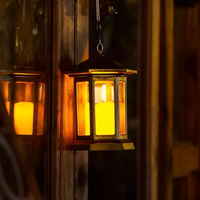 Solar Lantern Outdoor, Outdoor Hanging Candle Lanterns LED Lights - PVC Waterproof Solar Lights Decorative Lantern Lights for Table,Outdoor,Party… SolarGardenDecorationLight