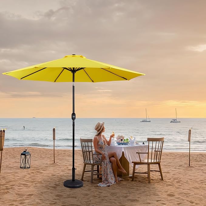 Backyard Expressions 9 ft. Patio Umbrella, Market Table Umbrella w/Tilt and Crank, 8 Ribs BackyardExpressions