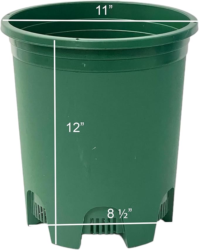 5 Gallon 10-Pack Green Nursery Pot Black Plastic Planters with Drainage for Outdoor Indoor Large Plants Trees CottaPlanters