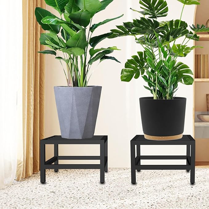 Plant Stand Indoor Outdoor, 3 Pcs Heavy Duty Plant Stands Metal Pedestal Stand for Indoor Outdoor, Wrought Iron Flower Stand Display Planter Shelf for Garden Deck Living Room Lilybud--lily