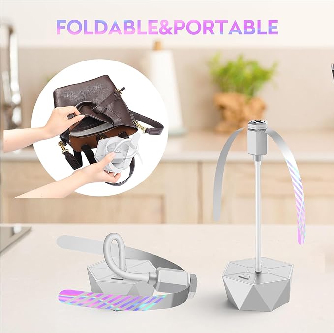 Fly Fans for Tables, Fly Repellent Fan Outdoor Indoor Keep Flies Away, Repellent Fans for Tables with Holographic Blades for Picnic, Party, Restaurant, Kitchen, and BBQ, 4 Pack Silver PIMAG