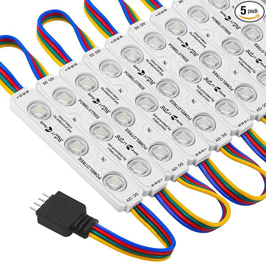 LED Window Lights Storefront Decorative Lights for Business 12V 5050 Advertising Signs Commercial Store Light LED Module 50FT (5 Packs) Upgraded RGB Light BrightEnoughtoAttractCustomersAttention