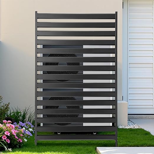 VEVOR Metal Privacy Screen, 38" W x 60" H Freestanding Modern Privacy Fence, Garden Divider Panel with Extended Ground Stakes & Panel Height Adjustable, Freestanding Outdoor Divider for Garden, Indoor VEVOR