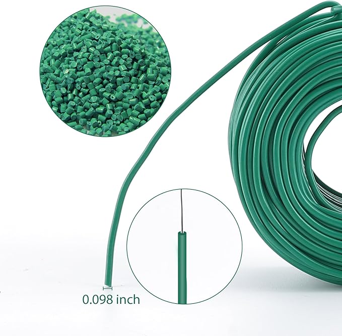 YDSL 100 Feet Soft Tie for Plants, 3 Pack Green Twist Garden Ties Gardening Supplies for Supporting Climbing Plants, Tomatoes, Vegetables, (Diameter - 2.5MM) YDSL