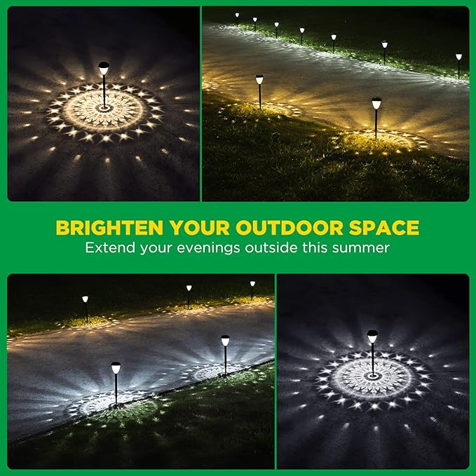 Super Bright Solar Lights Outdoor Waterproof-10 Pack, Dusk to Dawn Up to 12 Hrs Solar Powered Outdoor Pathway Garden Lights Auto On/Off, LED Landscape Lighting Decorative for Walkway Patio Yard URAGO
