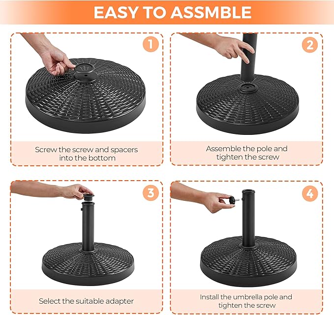 Yaheetech 31lbs Umbrella Base, Heavy Duty Patio Umbrella Base Stand, Round Resin Umbrella Base Stand, Outdoor Market Umbrella Base for Garden, Backyard, Beach Yaheetech