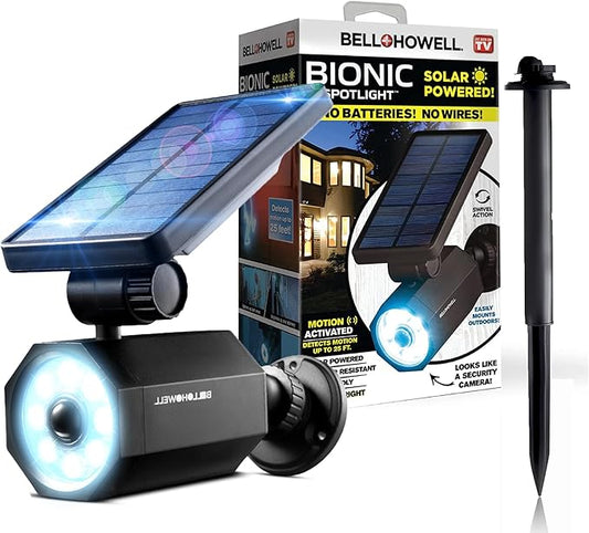Bell+Howell Bionic Spotlight Motion Solar Spot Lights Outdoor Waterproof, Landscape Light, Outdoor Solar Yard Lighting Weather Resistant, Super Bright LED Lights, for Garden, Lawn As Seen On TV BellHowell