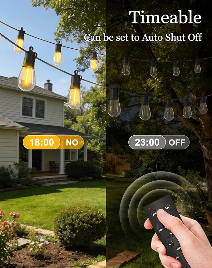 50ft-Solar-Powered-Lights-Outdoor-Waterproof-String Lights-Outside-Patio-Yard-Garden-Fence-Backyard-Deck-Porch-Balcony-Patios-Camping-Battery-Operated-LED-Fairy-Strip-Lighting-Hanging-Edison-Bulbs-S14 Rootora