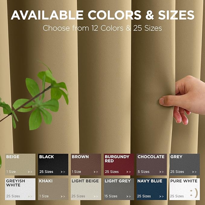 Joydeco Blackout Door Curtain for Doorway Privacy 78 Inches Long, Grommet Closet Curtain for Open Closet, Room Divider for Bedroom Living Room (Beige, 40Wx78L, 1 Panel) JOYDECO