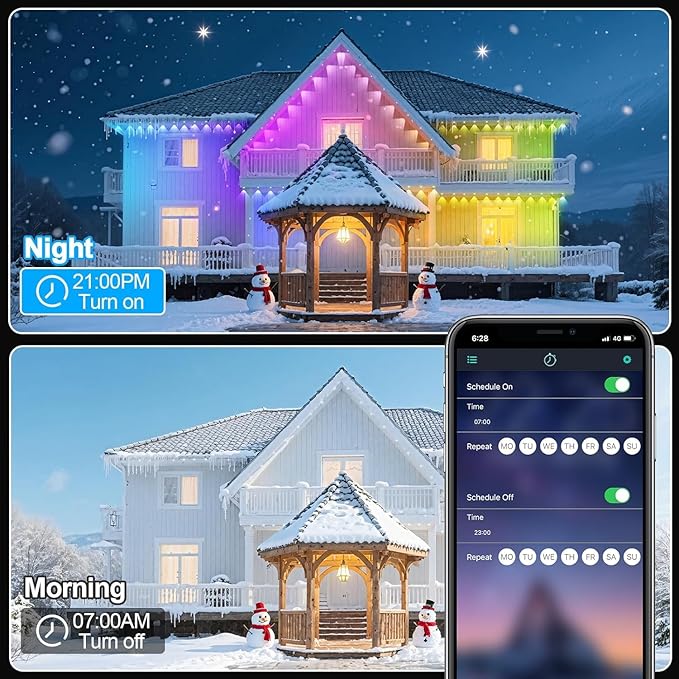 100FT Permanent Outdoor Lights for House Waterproof, IP67 LED Eave Lights with App/Remote Control, Outdoor Permanent led Lighting for House Roof Decor,Christmas,Party,All Holiday and Daily Rootora