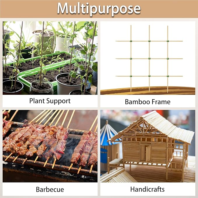 50PCS Bamboo Plant Stakes, 18Inch Natural Bamboo Sticks Garden Stake, HAINANSTRY Plant Support Stakes for Indoor and Outdoor Plants, Stakes for Gardening, Orchid Tomato Vegetable Stakes for Garden HAINANSTRY