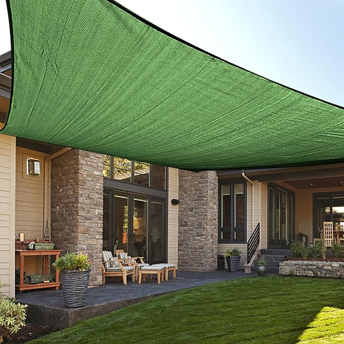 LOVE STORY Custom Size 4'x8' Piquant Green Sun Shade Sail Rectangle UV Block Canopy Patio Sail Sunshades Fabric for Outdoor Garden Carport (We Make Custom Size) LOVESTORY