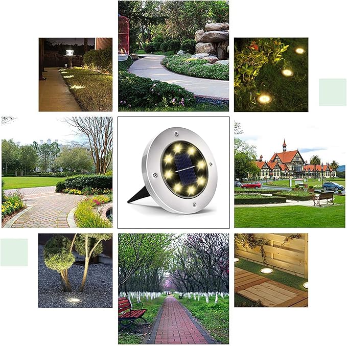 INCX 4.6 inch Solar Lights Outdoor Waterproof,12 Pack Solar Lights for Outside, Solar Garden Lights Landscape Lighting for Patio Pathway Lawn Yard Deck Driveway Walkway, Warm White INCX