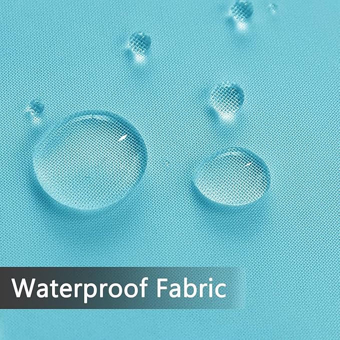 SpaceDresser Waterproof Outdoor Sheer Curtains for Patio - 2 Panels Rod Pocket Indoor Voile Sheer Curtain for Living Room,52W x 120L inch,Aqua SpaceDresser