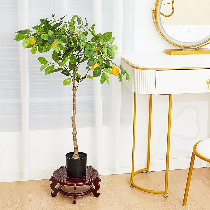 Geetery 2 Pcs 4 to 12 in Wooden Plant Stands Indoor Chinese Oriental Plant Stand for Vase Fishbowl Flower Pot Lamp Redwood Base Vintage Display Rack Decor(10 Inch) Geetery