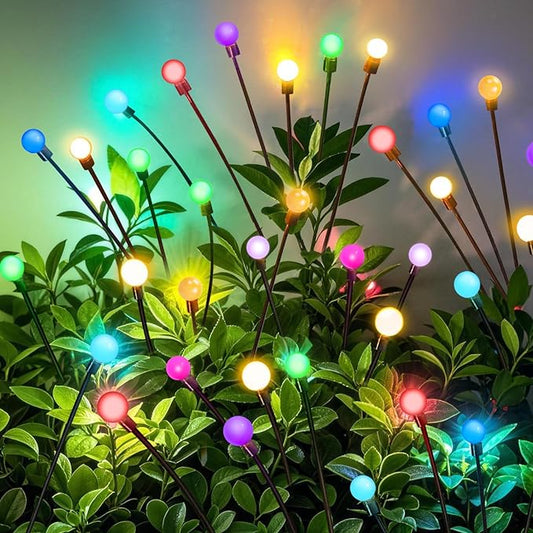 Solar Garden Lights Outdoor, Swaying Light Waterproof Solar Lights Outdoor for Yard Pathway Patio, Swaying Lawn Decor as Gardening Gifts for Women Holiday (Multicolor, 4 Pack) NBQQ