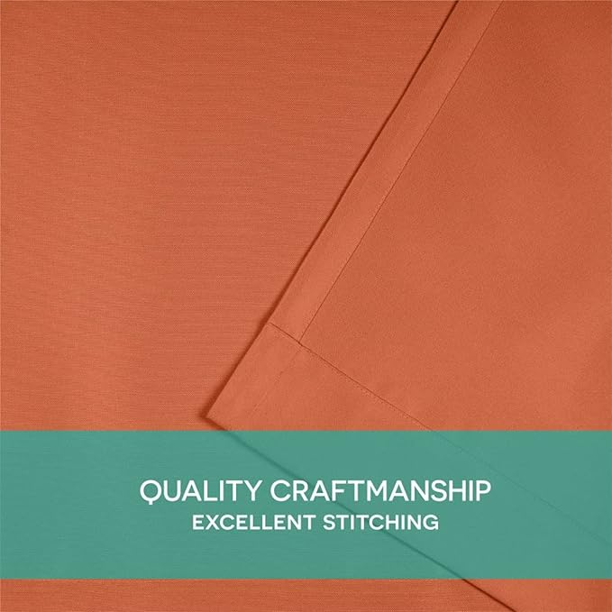 Exclusive Home Cabana Solid Indoor/Outdoor Light Filtering Hook-and-Loop Tab Top Curtain Panel Pair, 54"x120", Mecca Orange Exclusive+Home