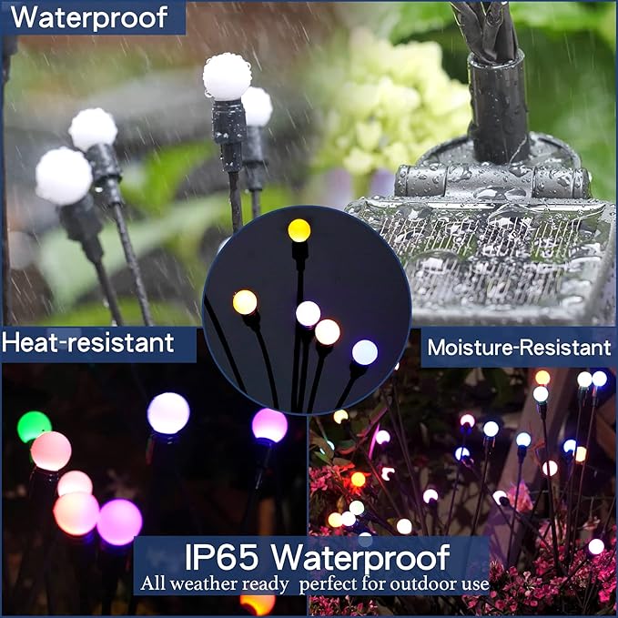 TONULAX Solar Garden Lights, Starburst Swaying Light - Swaying When Wind Blows, Solar Lights Outdoor Decorative, Color Changing RGB Light for Yard Patio Pathway Decoration(6 Pack) TONULAX
