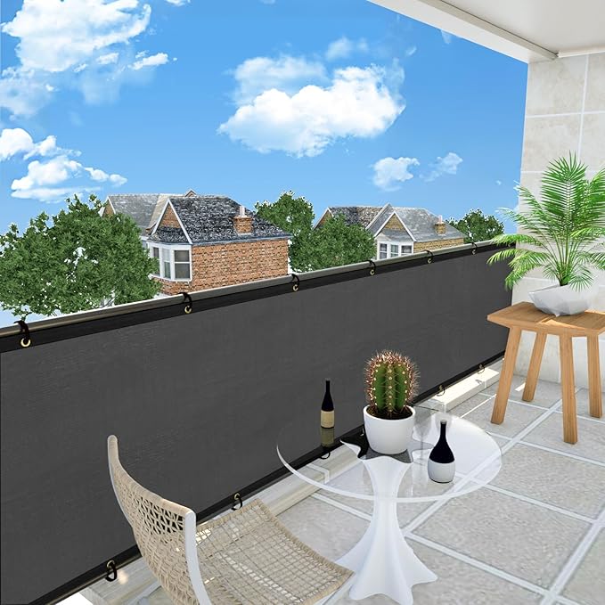 UPGRADE Privacy Fence Screen 3'x30' Dark Grey Outdoor 90% Visibility Blockage 170 GSM Mesh Shade Cover Panels for Backyard,Balcony,Home Decoration with Zip Ties,Customized Avaliable UPGRADE
