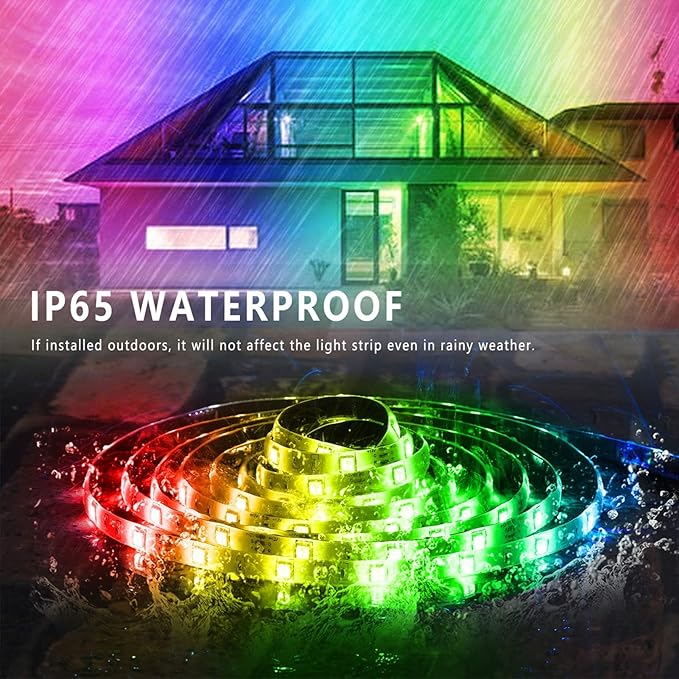 300ft Outdoor Led Strip Lights Waterproof, Ip68 Outside Led Light Strip Waterproof with Remote and App Control, Exterior Led Rope Lights Music Syne RGB Strip Lights for House Decor (2*150ft) Ledagic