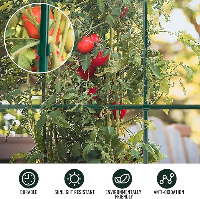 MAXPACE 249pcs Garden Stakes Kit: Includes 80 Sets of Fiberglass Plant Sticks Supports & Accessories for DIY 4ft, 5ft, 6ft, 7ft Stakes for Tomato, Vegetables, Indoor & Outdoor Gardening Supplies MAXPACE