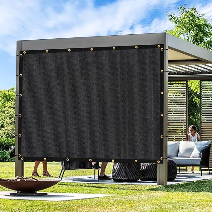Artpuch Outdoor Pergola Shade Cover 23x24 FT Sun Shade Cloth with Grommets Black 90% UV Protection Canopy Patio Privacy Screen (Customized Available) Artpuch