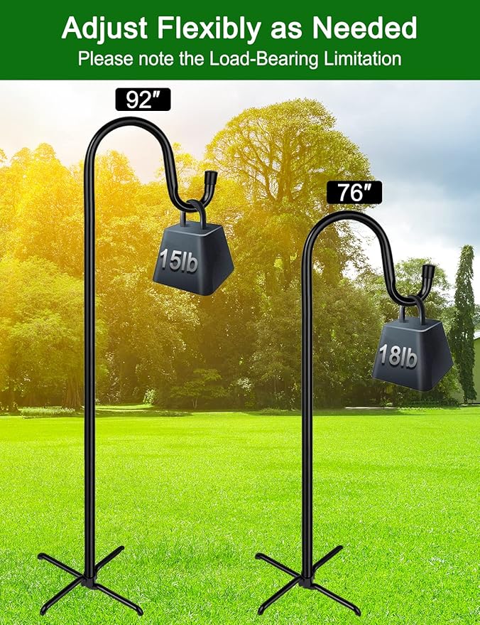 Ottsuls Shepherd-Hooks Adjustable for Bird-Feeder Lantern Plant-Hook Garden-Stake - Plant Stand Hanger for Outdoor Flower Basket, Bird Feeder Hanger Weddings Decor Ottsuls