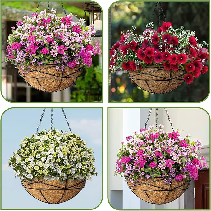 18 Inch 4 Pack Natural Coconut Fiber Liner for Hanging planters Round Coco Replacement Liners for Flower Basket Planter Large Coco Coir Pots for Outdoor Garden Plants KarlliuHOMEGARDEN