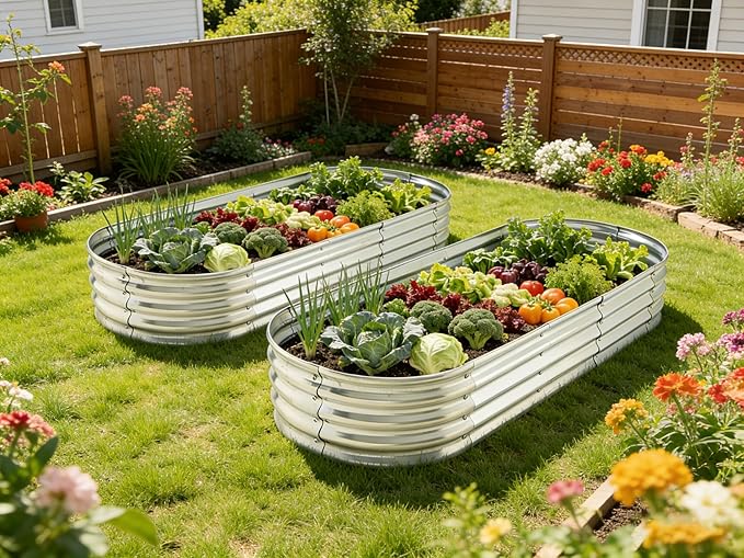 6 ft x 2 ft Raised Garden Bed Metal Elevated Planter for Vegetable Flower Herb (2pk) Yararday