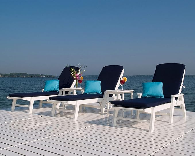 POLYWOOD NCC2280MA-P Nautical Arms Chaise, Black POLYWOOD