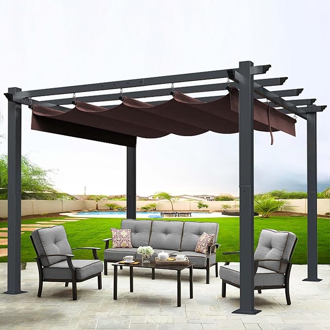 SCOCANOPY Replacement Cover Compatible with Home Depot Hampton Bay Pergola # GFM00467F,GFM00469A,(Brown) SCOCANOPY