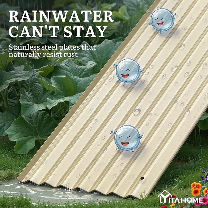 YITAHOME 24" Tall 9 in 1 Large Raised Garden Bed Kit, 8x4x2ft Galvanized Metal Planter Box with Gloves and Safety Rubber, Outdoor Above Ground Planters for Plants Vegetables Flowers, White YITAHOME