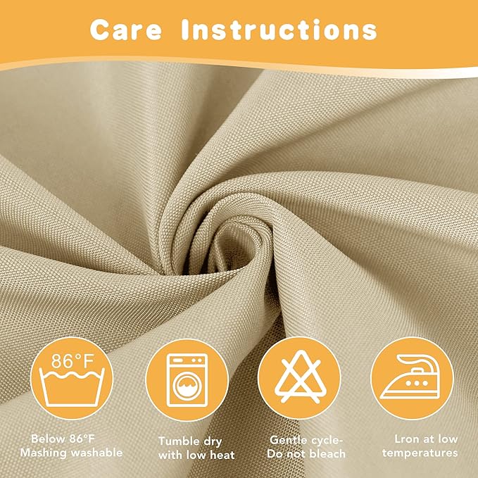 HolidayIdeas Extra Wide Outdoor Curtains for Patio Waterproof, 4 Panels - 110 x 95 Inch - Privacy & Light Filtering Curtains Cream Grommet Outside Curtains for Porch, Gazebo, Pergola, Backyard HolidayIdeas