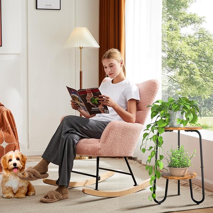 2 Tier Wood Plant Stand Indoor, Small Round Flower Pot Stand, 19.6" Tall Single Plant Holder for Living Room, Balcony, Rustic Brown End Side Table（2 packs） REFGY