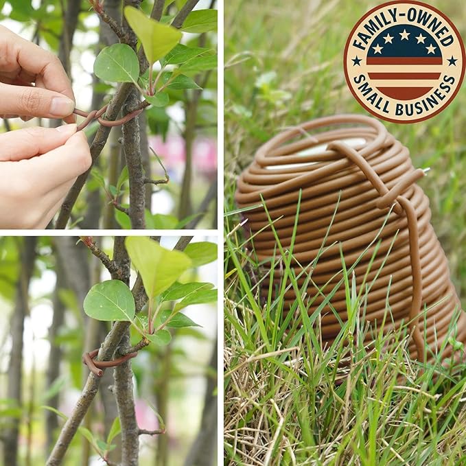 Decoroca Soft Plant Ties for Support - 65.6' Reusable Waterproof Plant Wire, Garden Twist, Office Organization and Decoration Binding（2pcs/Brown） Decoroca