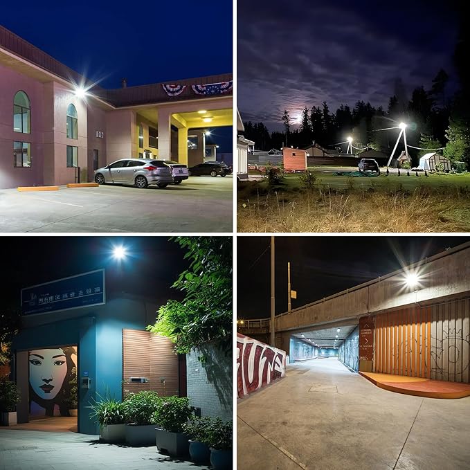 CINOTON 120W LED Flood Lights Outdoor, IP65 Waterproof Exterior Security Wall Lights with 180°Knuckle, 16800LM 120V Outside Aluminum Lighting Fixture for Courtyard Barn Garage 5000K 4 Pack, UL Listed CINOTON