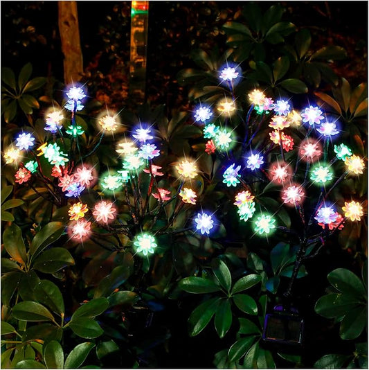 TONULAX Solar Garden Lights - Upgraded Landscape Tree Lights with Larger Solar Capacity, Decorative Light Outdoor for Pathway, Patio, Front Yard Decoration(2 Pack) TONULAX